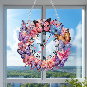 2D Flat DIY Acrylic Special Shape Diamond Painting Clock Pendant Diamond Art Clock Pendant Kit Creative Craft Project