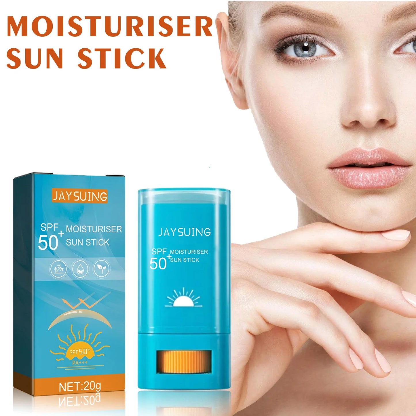 Organic Matte SPF 50+ Moisturiser Sun Stick 20g Waterproof Sun Protection Hydrating Moisturizing Nourishing Sunscreen Cream