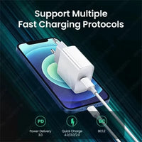 US EU Adapter PD 40W Fast Charger For Apple iPhone 15 13 12 11 14 17 16 Pro Max Type C Charger Charging Cable Phone Accessories