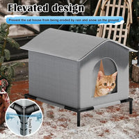 Stray Cat Houses with Mat Waterproof Winter Warm Shelter Foldable Pet Cave Nest Sleeping Beds for Outdoor Cats Small Dog Puppies