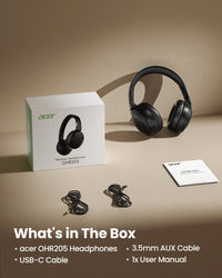 Acer OHR205 Wireless Bluetooth Headphones Foldable Over-Ear Headphone with 40mm Drivers Multipoint Bluetooth 6.0 for Home,Office