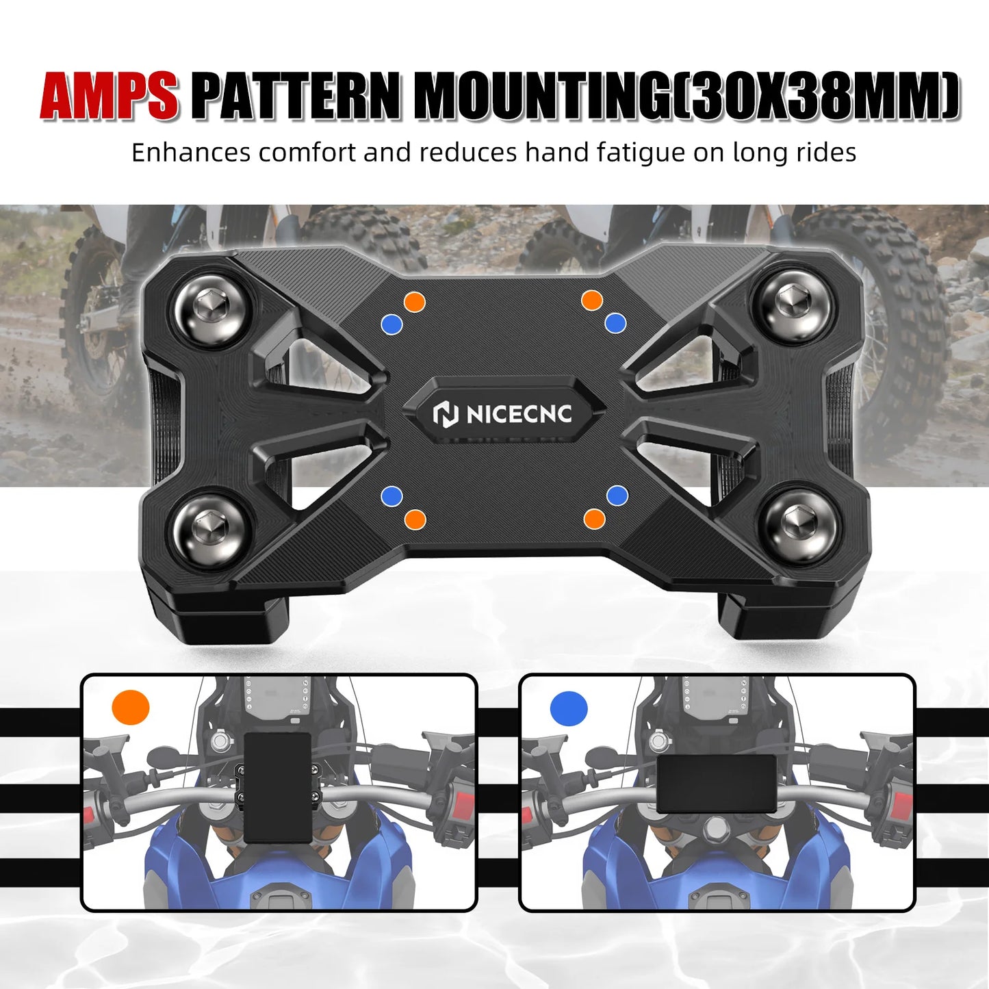 1" Rise Motorcycle GPS Brackets AMPS Mount Handlebar Risers Mount Clamp for Honda CRF1100L Africa Twin/Adventure 2020-2024 2025