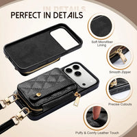 Wallet Case for iPhone 17 Pro Max RFID Blocking PU Leather Cover for Women Anti-Theft Wrist Strap Case