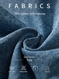 2026 New Denim Cotton Men's Shirt Long Sleeve Black Blue Drop Shoulder Button Pockets Cowboy Loose Casual Work Jeans Shirts