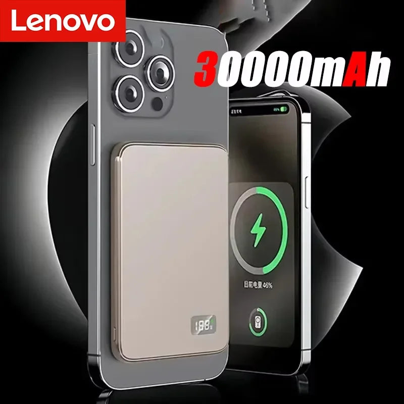 Lenovo Magnetic Wireless 50000mAh Power Bank PD22.5W Super Fast Charging External Battery for Magsafe For iPhone Huawei Samsung