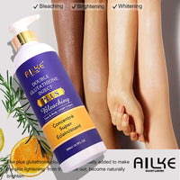 AILKE Double Glutathione PLSU Brightening Face Serum, Reduce Freckles Chloasma, Antioxidant For Face & Body, Hands, Knuckle