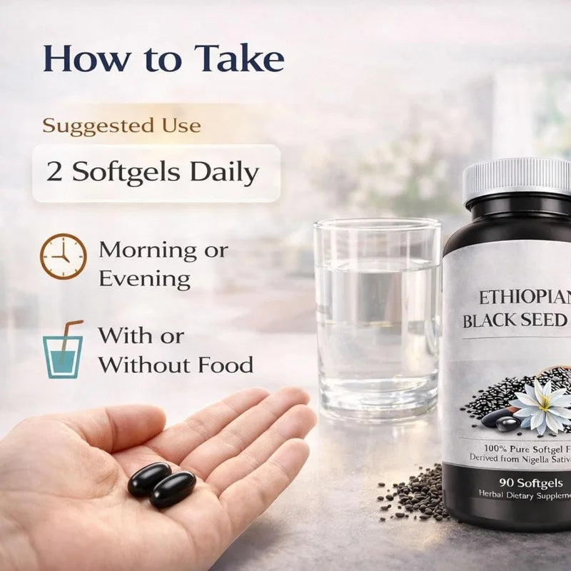 Black Seed Oil Capsule Nutritional Purity Natural Cold Pressed Nigella Sativa Oil Support Immune System and Skin Health 90 Count