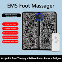 EMS Foot Circulation Massager Electric Feet Massage 8 Modes USB Rechargeable Foot Booster Remote Control for Relax Feet and Legs