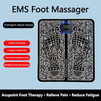 EMS Foot Circulation Massager Electric Feet Massage 8 Modes USB Rechargeable Foot Booster Remote Control for Relax Feet and Legs