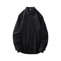 DUKEEN 400G Heavyweight Men's Shirts Pure Cotton Spring and Autumn Casual Pocket Long-Sleeve Workwear Tops Trend Men's Clothing