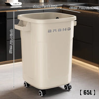 Household wheeled kitchen trash can with large capacity, no need to bend over, high appearance level, horizontal type trash can
