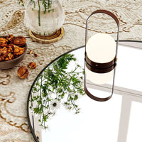24.2"x24.2" Round Bathroom Mirror Wall Mirror, Metal Frame Circle Mirror Black