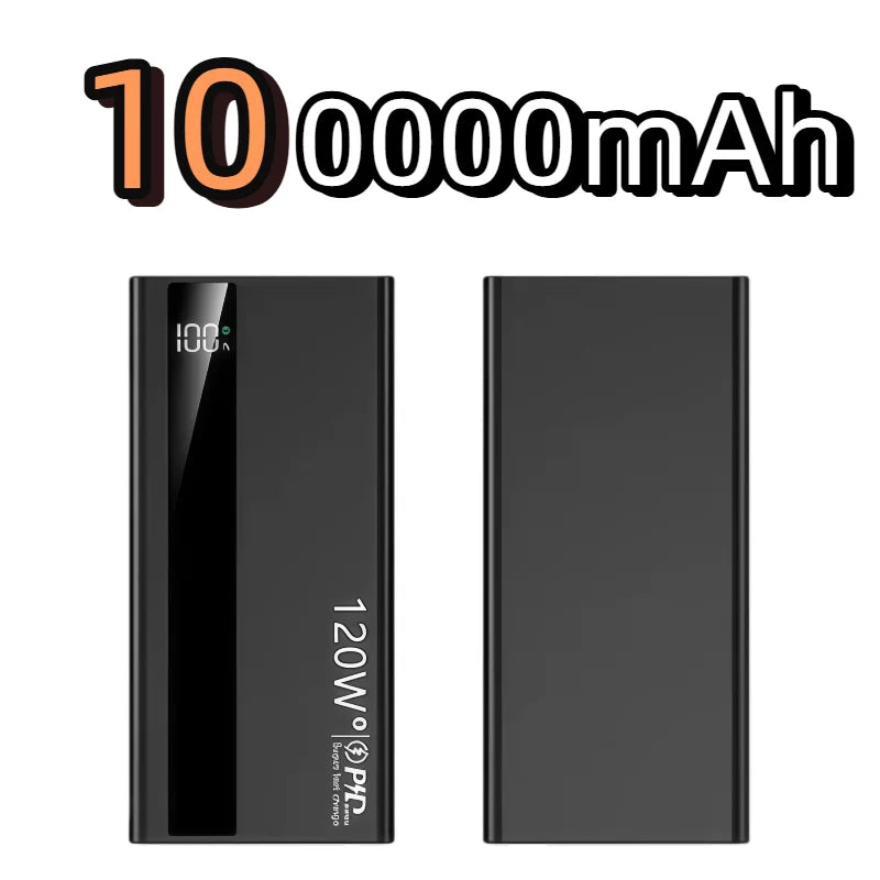 200000mAh High Capacity PowerBank 120W Super Fast Charging Portable External Battery Powerbank For Iphone Huawei Samsung Oppo