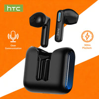 HTC Wireless Bluetooth Earphones Low latency Gaming Headphones USB-C 30Hrs Playback Comfortable Earbuds With Noise Canceling Mic