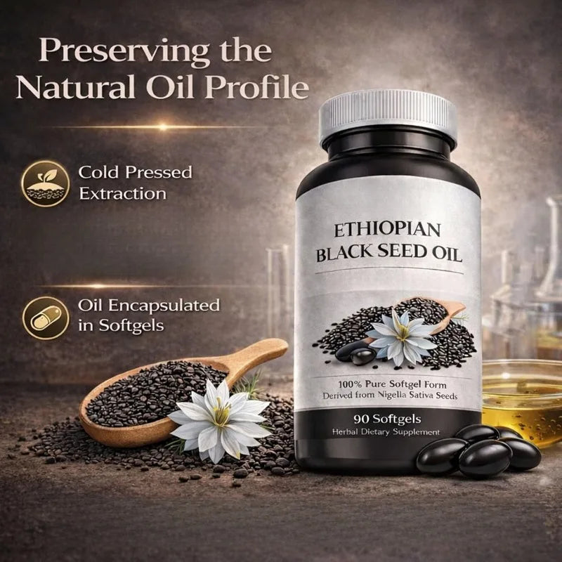 Black Seed Oil Capsule Nutritional Purity Natural Cold Pressed Nigella Sativa Oil Support Immune System and Skin Health 90 Count