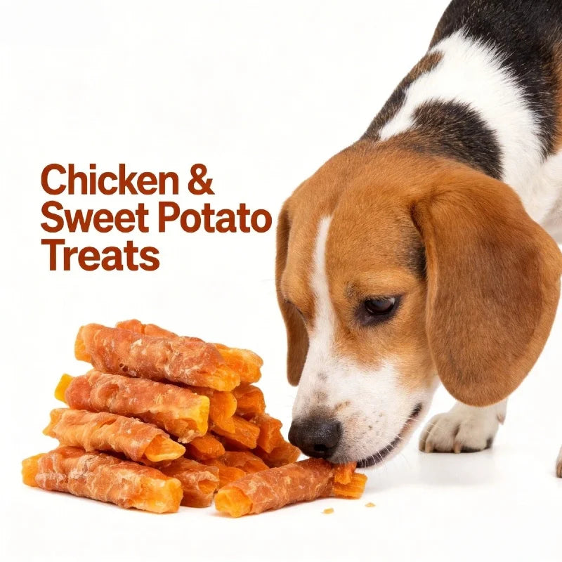 400g Chicken & Sweet Potato Dog Treats – Nutritious & Delicious, Helps Clean Teeth & Freshen Breath