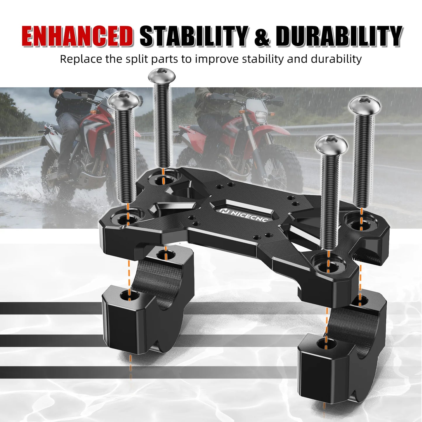 1" Rise Motorcycle GPS Brackets AMPS Mount Handlebar Risers Mount Clamp for Honda CRF1100L Africa Twin/Adventure 2020-2024 2025