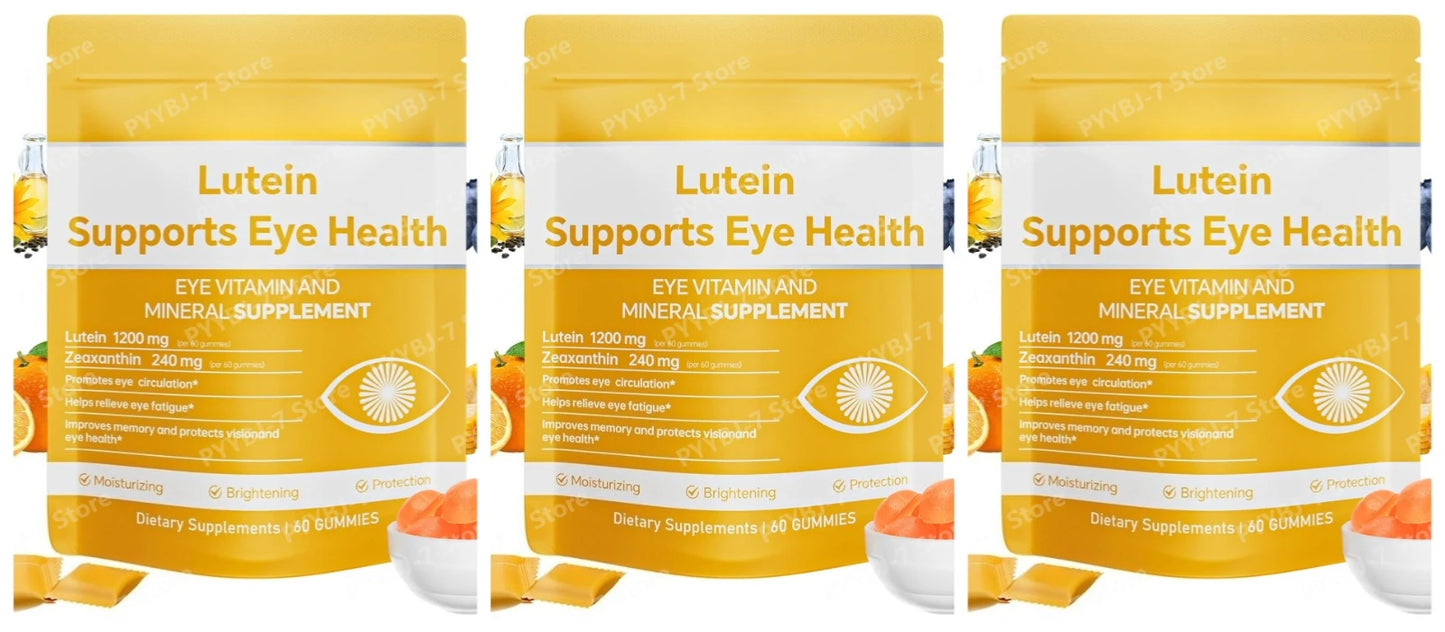 Lutein Gummies Eye Vitamin and Mineral Supplement with 20mg Lutein 4mg Zeaxanthin Gummy Vitamins for Eye Health Support