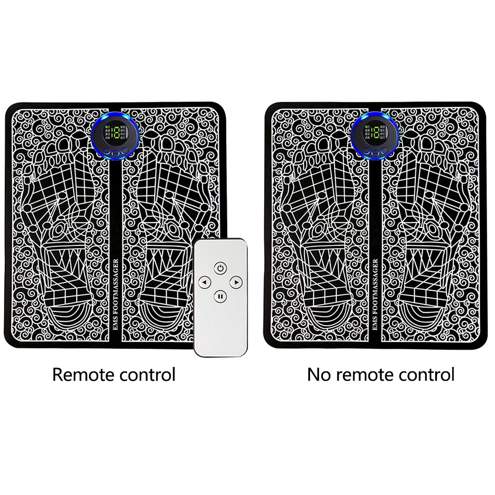 EMS Foot Circulation Massager Electric Feet Massage 8 Modes USB Rechargeable Foot Booster Remote Control for Relax Feet and Legs