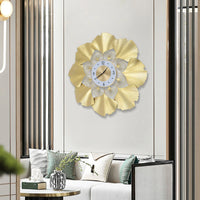 Ginkgo Biloba Wall Clock 3D Creative ginkgo biloba wall clock Gold Dial Design Silent Sweep Seconds Movement Digital Display