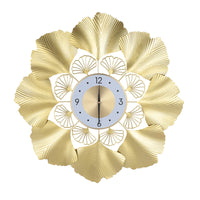 Ginkgo Biloba Wall Clock 3D Creative ginkgo biloba wall clock Gold Dial Design Silent Sweep Seconds Movement Digital Display