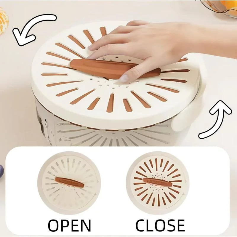Household Vegetable Dehydrator Creative Manual Water Salad Folding Fruit Drain Basket Dryer Hand Crank Kitchen Household Gadget
