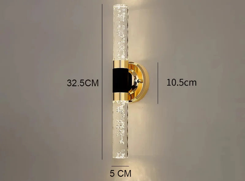 Modern 24W Mirror light Wall Lamps Indoor Fixtures Bubble Crystal Wall Sconces for Bathroom Bedroom Hallway Corridor