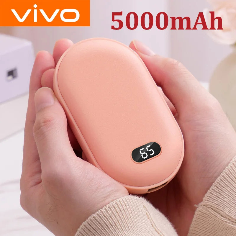 VIVO 10000mAh Hand Warmer Power Bank 2 IN 1 Double-Sided Heating Fast Charging Battery Digital Display Power Bank For Winter