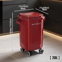 Household wheeled kitchen trash can with large capacity, no need to bend over, high appearance level, horizontal type trash can