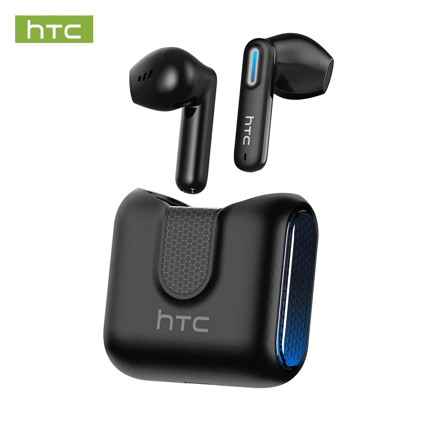 HTC Wireless Bluetooth Earphones Low latency Gaming Headphones USB-C 30Hrs Playback Comfortable Earbuds With Noise Canceling Mic