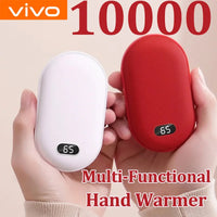 VIVO 10000mAh Hand Warmer Power Bank 2 IN 1 Double-Sided Heating Fast Charging Battery Digital Display Power Bank For Winter