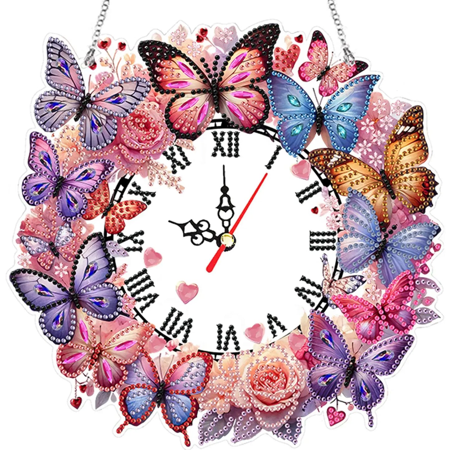2D Flat DIY Acrylic Special Shape Diamond Painting Clock Pendant Diamond Art Clock Pendant Kit Creative Craft Project