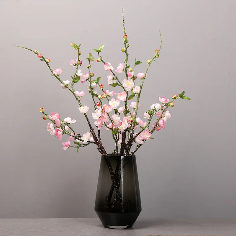 Artificial Cherry Blossom Flower Branches Silk Peach Spring for Wedding Decoration Plum Blossom Wedding Arrangement Accessories