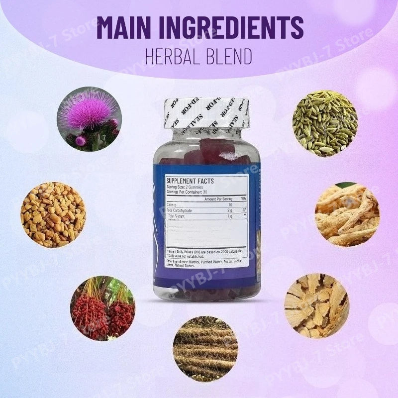 Herbal Gummies Supplement Maca Root Plant Extract Blend A Variety of Vitamins Suitable for Women Daily Wellness Support  60Count