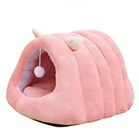 Deep Sleep Cat Bed Cartoon Pet Cave Foldable Removable Washable Sleeping Mat Bed for Kitten Puppy