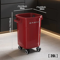 Household wheeled kitchen trash can with large capacity, no need to bend over, high appearance level, horizontal type trash can