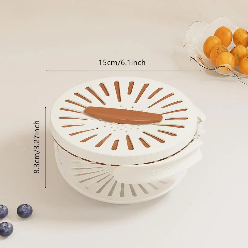 Household Vegetable Dehydrator Creative Manual Water Salad Folding Fruit Drain Basket Dryer Hand Crank Kitchen Household Gadget