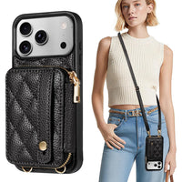 Wallet Case for iPhone 17 Pro Max RFID Blocking PU Leather Cover for Women Anti-Theft Wrist Strap Case