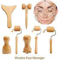 Wooden Massager for Face Wrinkle Remover Roller Facial Skin Scraping Lifting Maderoterapia Guasha Face Massager Beauty Health