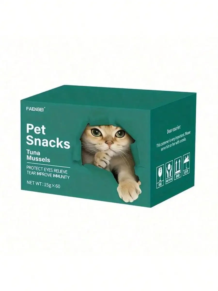 Pet Snacks, Assorted Lickable & Squeezable Cat Treats, Chicken Egg Yolk/Salmon Krill/Tuna Mussels, 0.52 Oz Pouches,