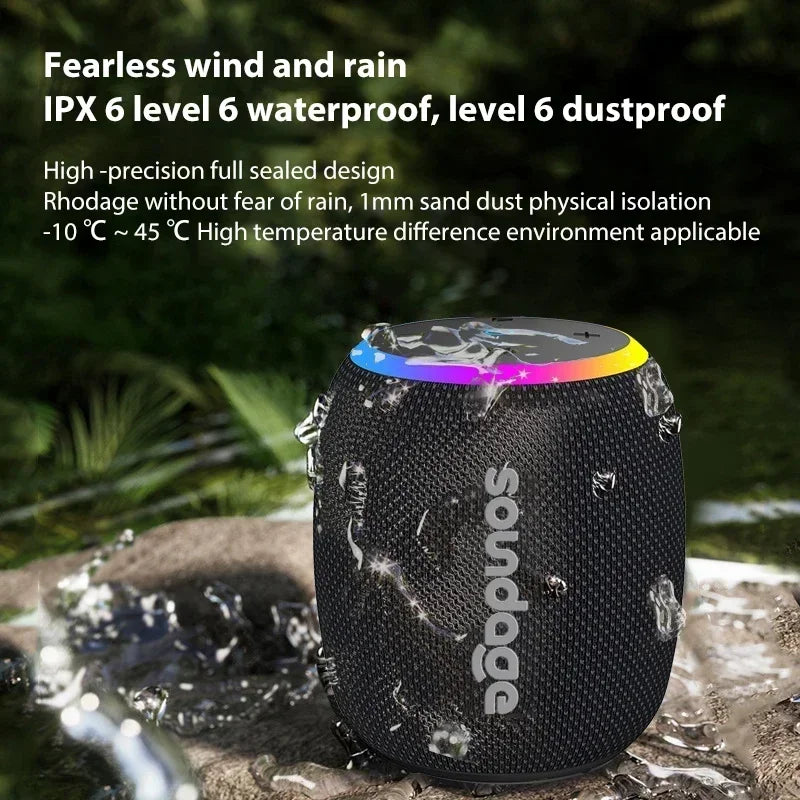 Soundage Portable Wireless Bluetooth Speaker 360 Degree Stereo Surround Subwoofer IPX6 Waterproof Support TF TWS Speaker
