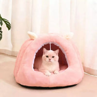 Deep Sleep Cat Bed Cartoon Pet Cave Foldable Removable Washable Sleeping Mat Bed for Kitten Puppy