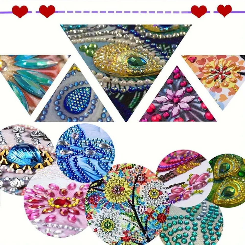 2D Flat DIY Acrylic Special Shape Diamond Painting Clock Pendant Diamond Art Clock Pendant Kit Creative Craft Project