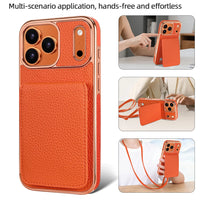 Faux Leather Wallet Phone Case for iPhone - Protective Card Holder Kickstand Crossbody Strap Compatible with iPhone 17/16/15/14