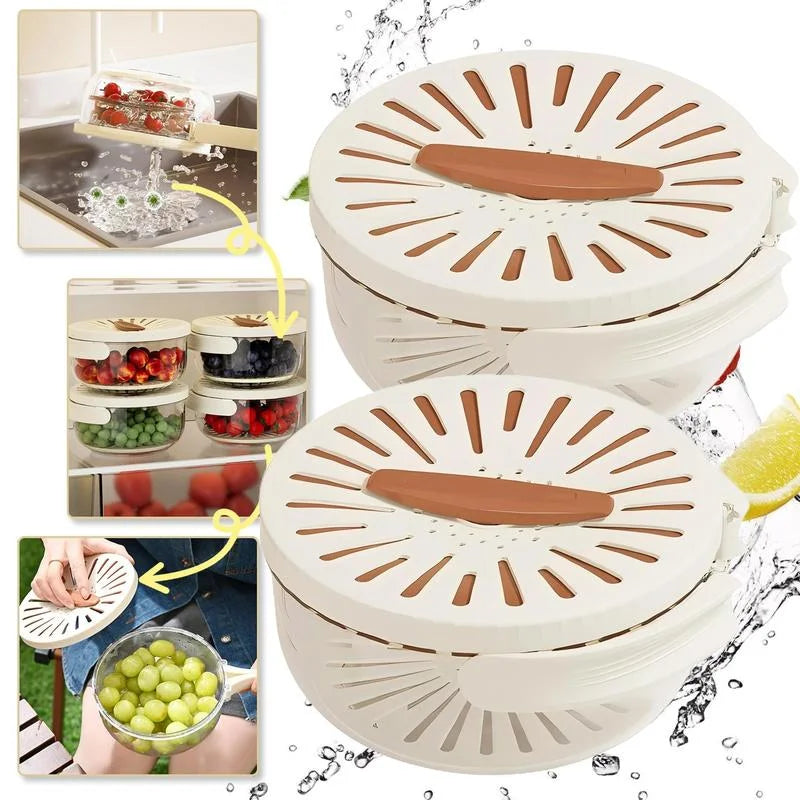 Household Vegetable Dehydrator Creative Manual Water Salad Folding Fruit Drain Basket Dryer Hand Crank Kitchen Household Gadget