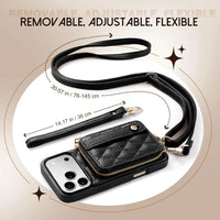 Wallet Case for iPhone 17 Pro Max RFID Blocking PU Leather Cover for Women Anti-Theft Wrist Strap Case