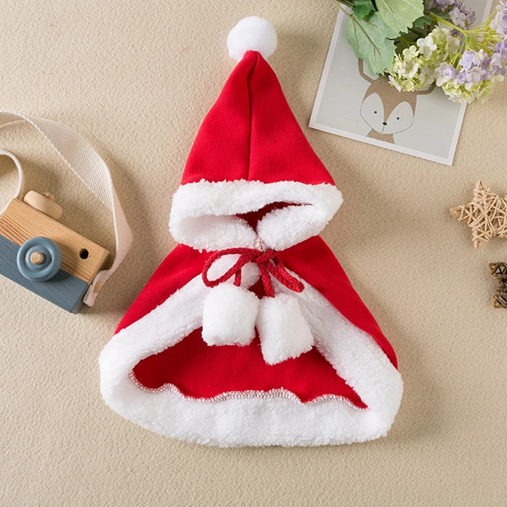 Pet Cat Dog Cape Change Into Santa Cape Deer Red Riding Hood Warm Plush Kawaii Comfortable Windproof Repeat Costume