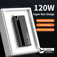 200000mAh High Capacity PowerBank 120W Super Fast Charging Portable External Battery Powerbank For Iphone Huawei Samsung Oppo