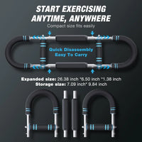 Twister Chest Expander: 66-110lbs 3-Level Arm Trainer. Portable Spring Bar with Safety Sleeve for Shoulder, Biceps & Chest.