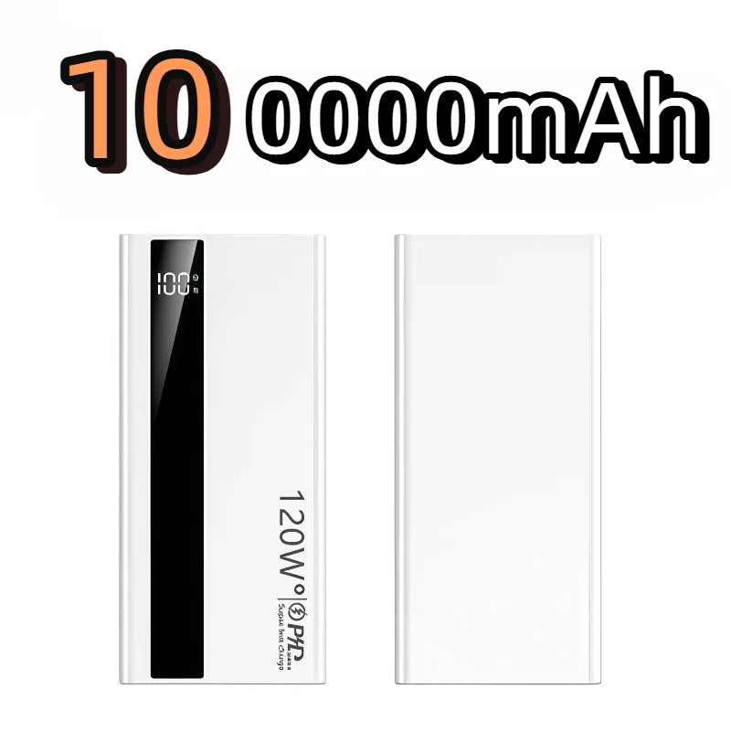 200000mAh High Capacity PowerBank 120W Super Fast Charging Portable External Battery Powerbank For Iphone Huawei Samsung Oppo